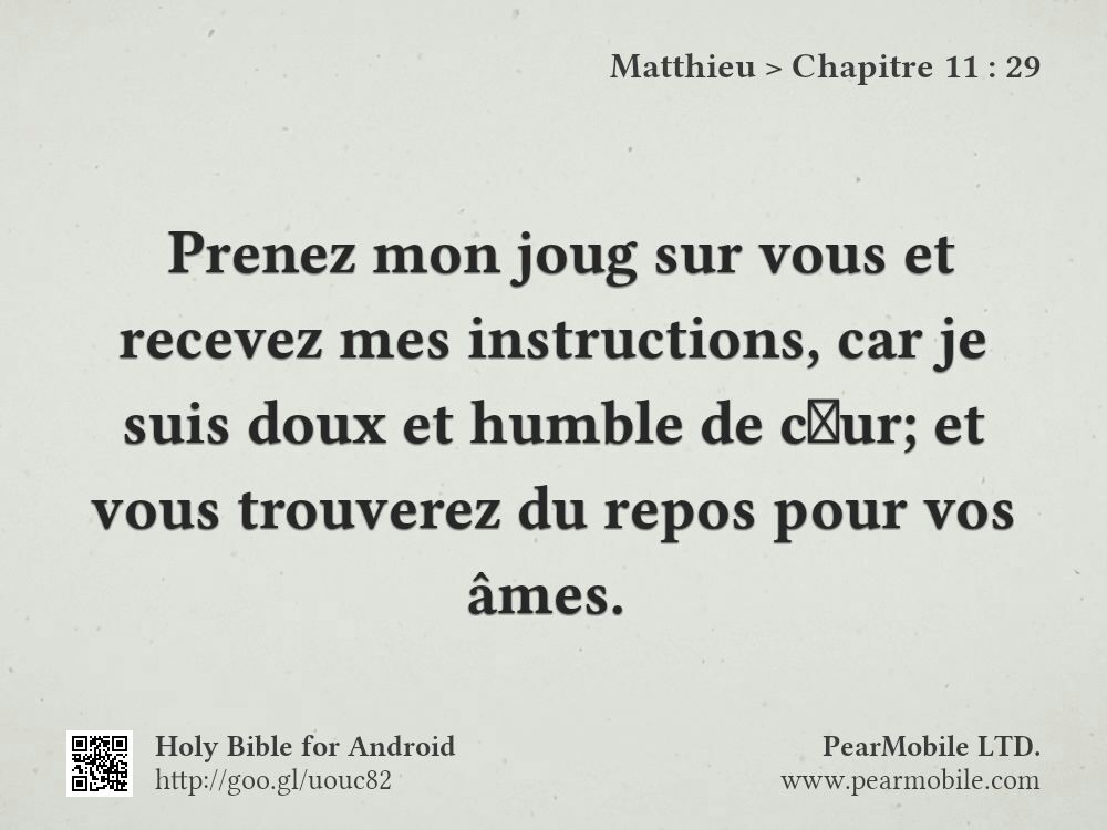 Matthieu, Chapitre 11:29
